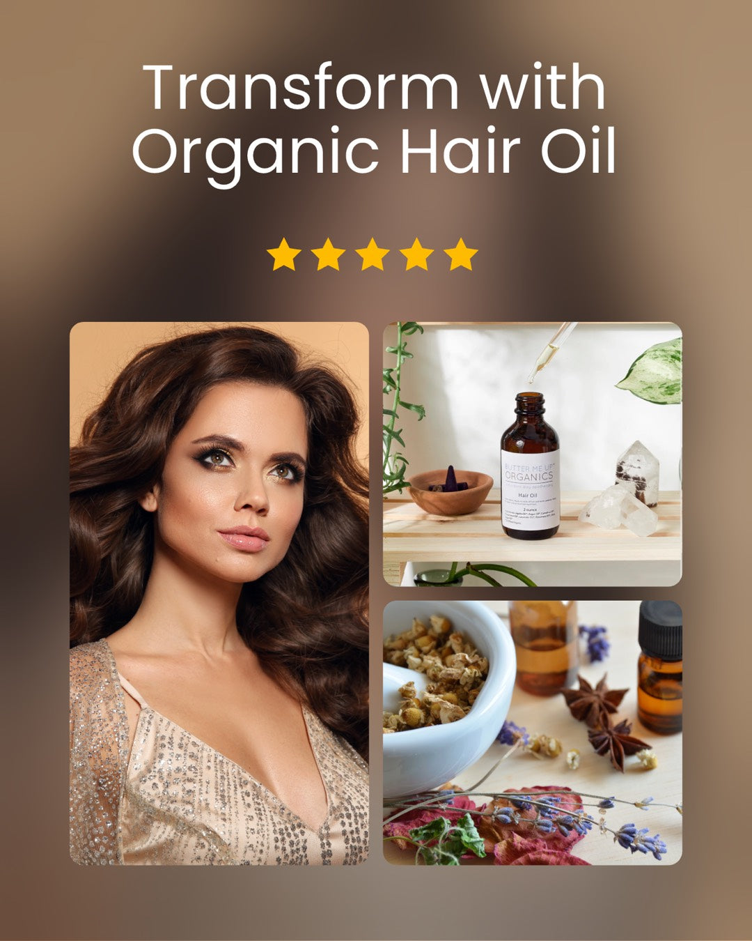 Organic Hair Oil Growth & Repair & for Healthy fuller Hair