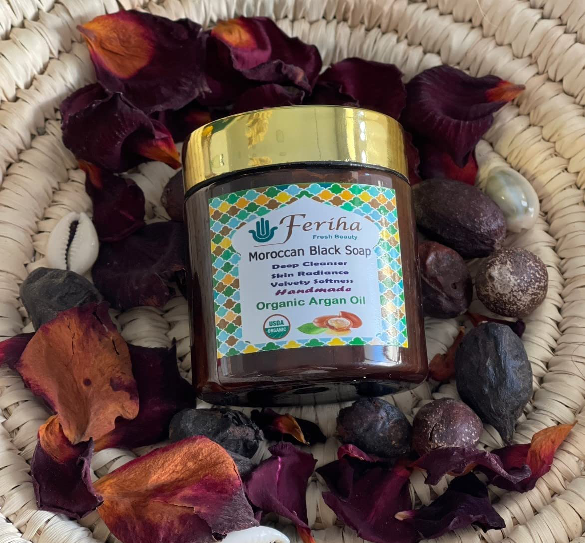 ✨ Moroccan Black Soap with Organic Argan Oil, 100% Authentic & Organic