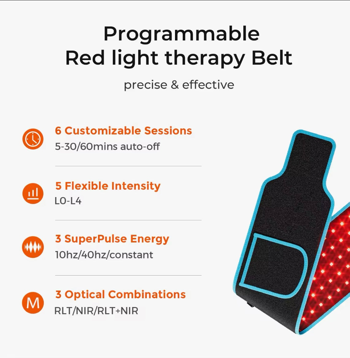 Red & Infrared LED Light Therapy Belt 850nm660nm
Slim Your Waist | Relieve Pain | Detox Naturally