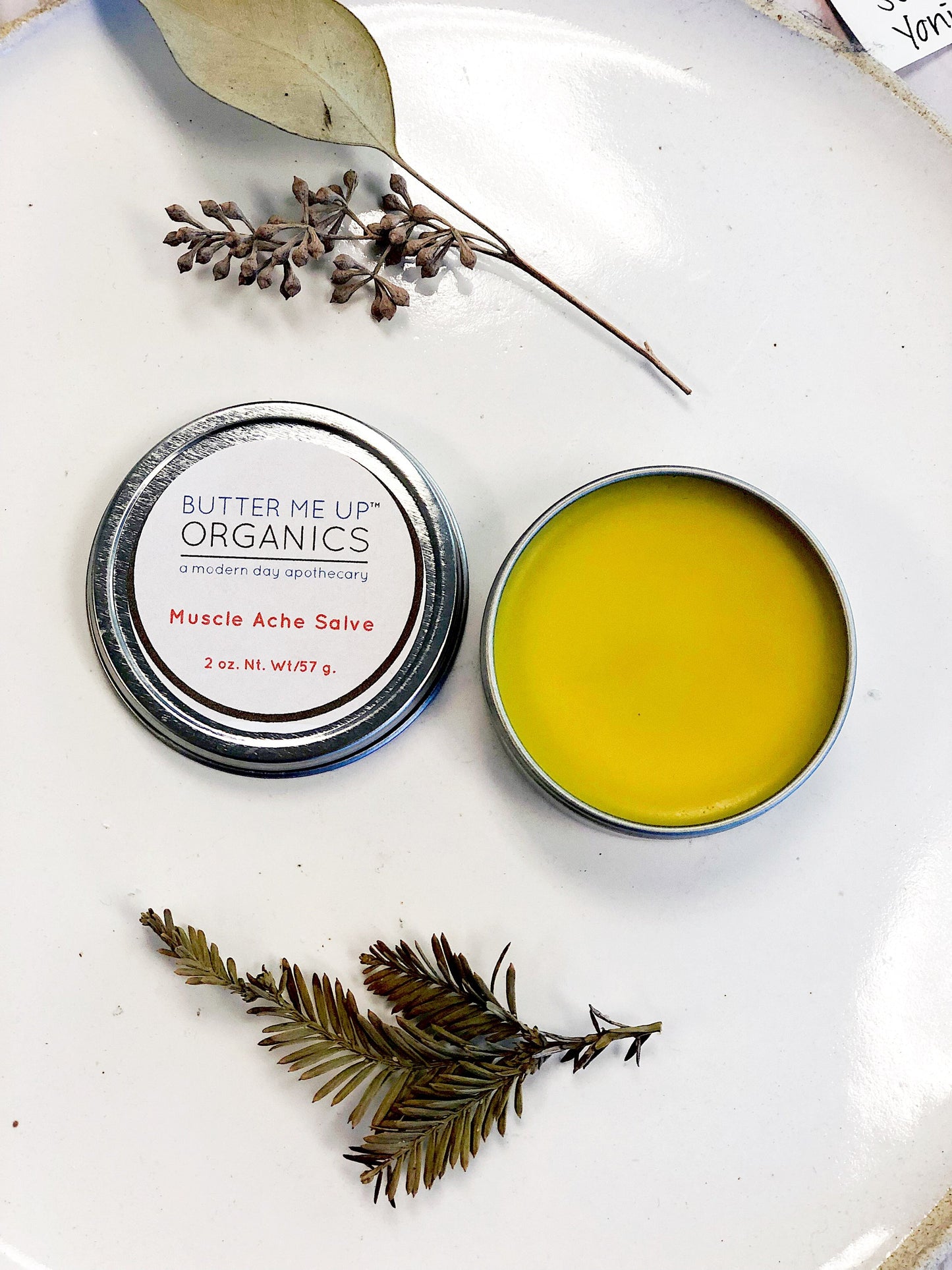 Organic Muscle Soreness Salve w/ Tumeric, Arnica, Black Seed oil, Chamomile, Cayenne