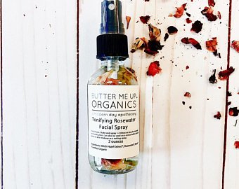 Organic Rose Water & Witch Hazel Facial Spray/ makeup setting spray/remover