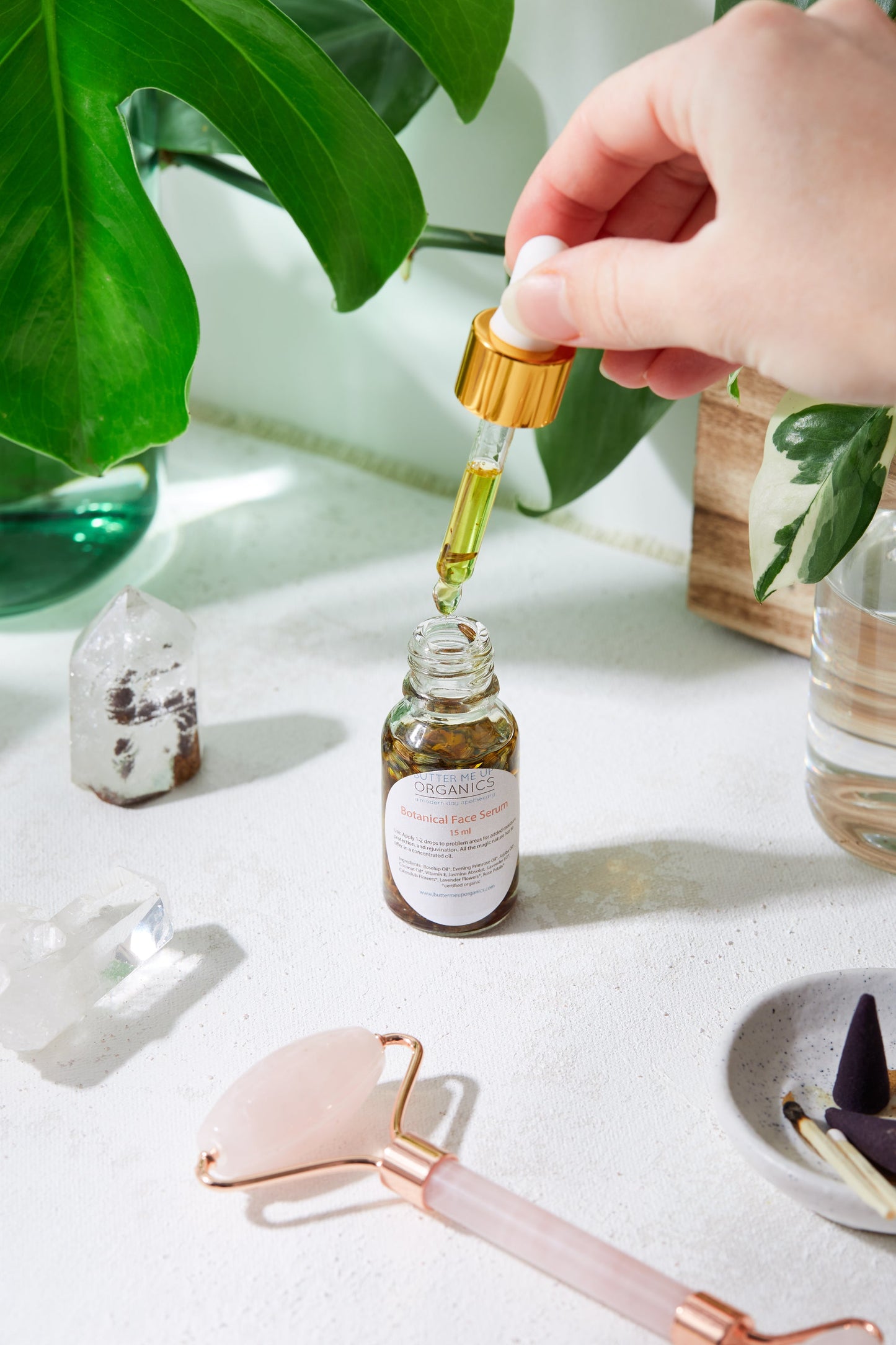 Botanical Anti Aging Facial Serum w/ Rose, Jasmine, Lavender and Calendula