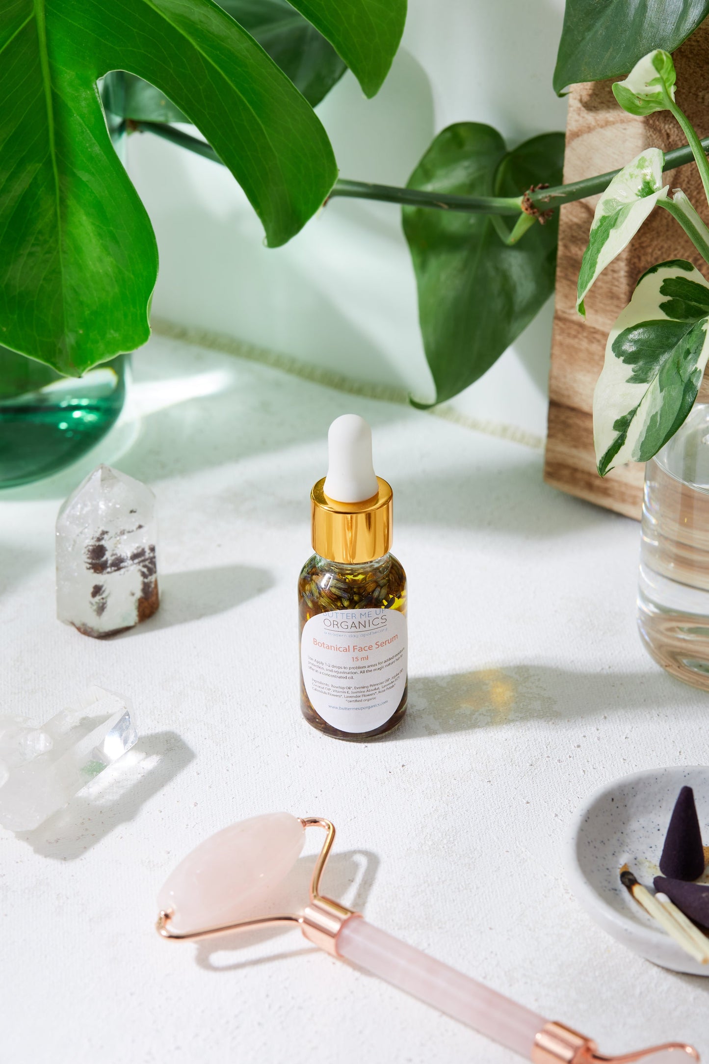 Botanical Anti Aging Facial Serum w/ Rose, Jasmine, Lavender and Calendula