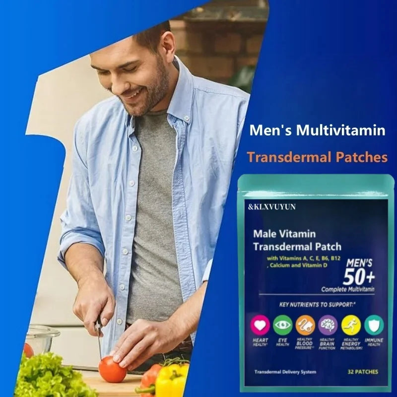 Men's 50+multi vitamin transdermal patch, containing vitamins A, B6,