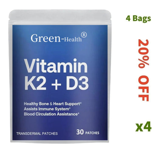 30 Patches Vitamin D3 K2 Transdermal Patches for Men and Women