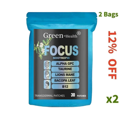 30 Patches Focus 6-in-1 Nootropic Brain Transdermal Patches with Lions