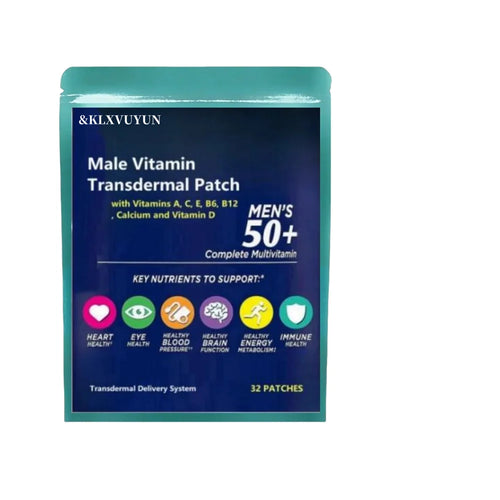 Men's 50+multi vitamin transdermal patch, containing vitamins A, B6,