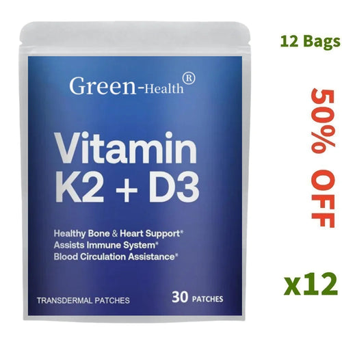 30 Patches Vitamin D3 K2 Transdermal Patches for Men and Women